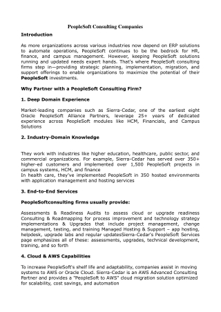 People soft consulting Companies