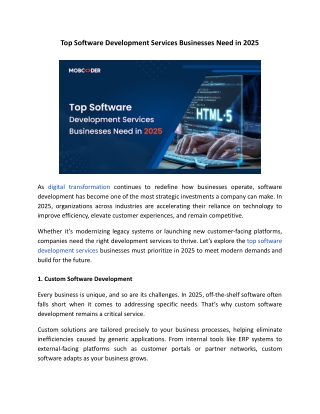 top software development services businesses need