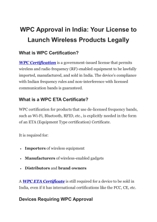 WPC Approval in India Your License to Launch Wireless Products Legally (1)