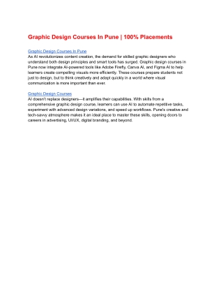 Graphic Design Courses In Pune _ 100% Placements