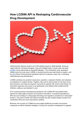 Innovations in Heart Drug Research Driven by LCZ696 API
