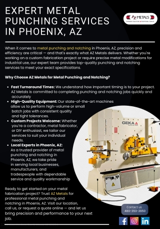 Expert Metal Punching Services in Phoenix, AZ