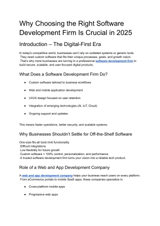 why choosing the right software development firm