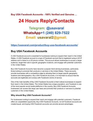 Buy USA Facebook Accounts - 100_ Verified and Genuine …