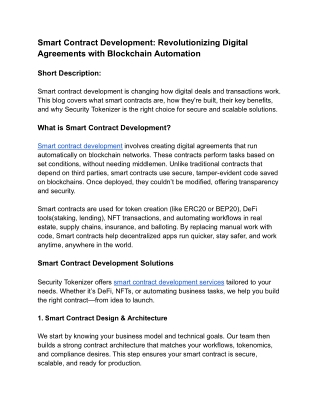 Smart Contract Development_ Revolutionizing Digital Agreements with Blockchain Automation (1)