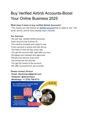 5.40 Sites to Buy verified Airbnb Accounts 2025 - travel post