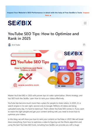 YouTube SEO Tips How to Optimize and Rank in 2025
