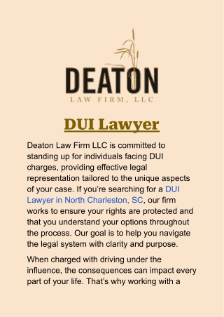 DUI Lawyer in North Charleston, SC: Defending Your Rights with Legal Support