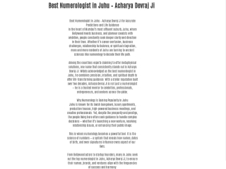 Best Numerologist in Juhu – Acharya Devraj Ji