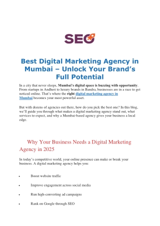 Best Digital Marketing Agency in Mumbai | ROI-Focused Growth