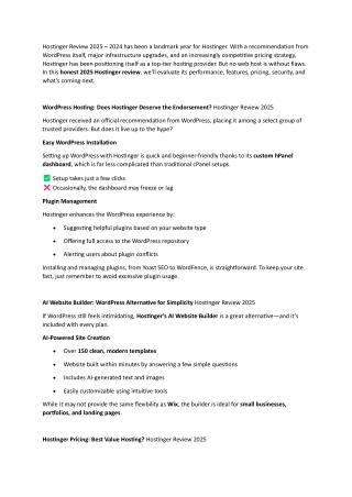hostinger review 2025 2024 has been a landmark