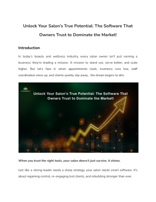 Unlock Your Salon's Potential  MioSalon - Trusted Salon Software