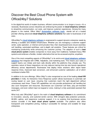 Discover the Best Cloud Phone System with Office24by7 Solutions docx Google Docs