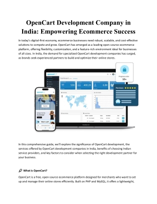 OpenCart Development Company in India