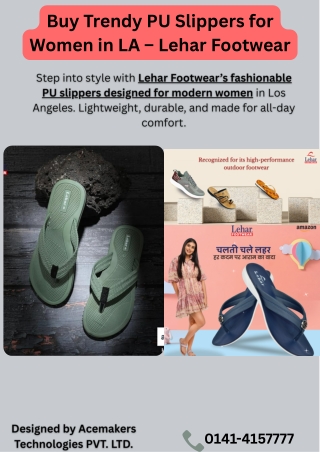 Buy Trendy PU Slippers for Women in LA – Lehar Footwear