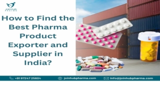 How to Find the Best Pharma Product Exporter and Supplier in India?
