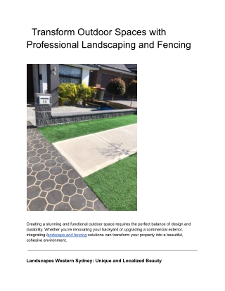 _Transform Outdoor Spaces with Professional Landscaping and Fencing