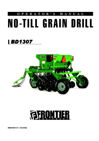 John Deere Frontier BD1307 No-Till Grain Drill Operator’s Manual Instant Download (Publication No. HB0500131)