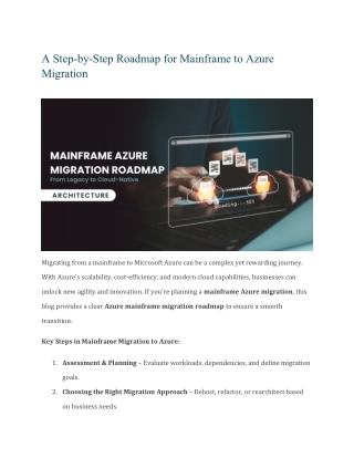 A Step-by-Step Roadmap for Mainframe to Azure Migration