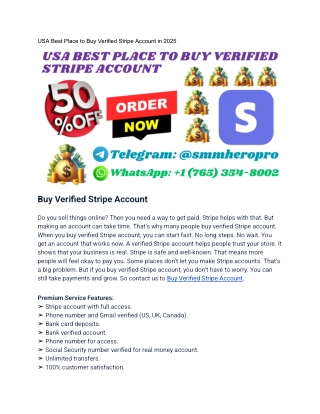 USA Best Place to Buy Verified Stripe Account in 2025