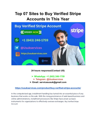 Top 07 Sites to Buy Verified Stripe Accounts In This Year