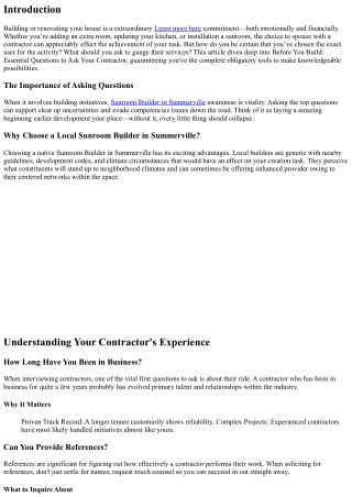 Before You Build: Essential Questions to Ask Your Contractor