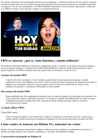 FBM en Amazon: ¿qué es, cómo funciona y cuándo utilizarlo?