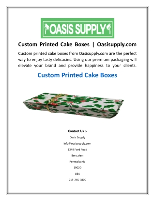 custom printed cake boxes oasisupply com