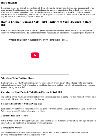 How to Make Sure Tidy and Safe Toilet Facilities at Your Occasion in Rock Hill