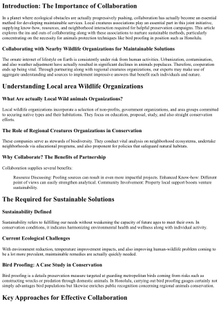 Collaborating with Local Wildlife Organizations for Sustainable Solutions
