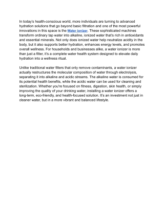 Water ionizer