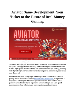 Aviator Game Development_ Your Ticket to the Future of Real-Money Gaming