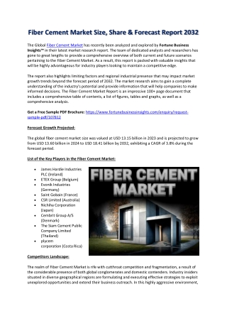 2032 Forecast: Fiber Cement Industry Growth & Market Share