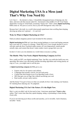 Digital Marketing USA Is a Mess (and That’s Why You Need It)