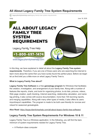 All About Legacy Family Tree System Requirements