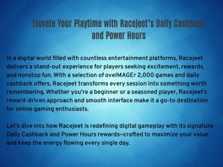 Elevate Your Playtime with Racejeet’s Daily Cashback and Power Hours