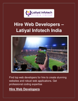 Hire iPhone App Developers – Latiyal Infotech India