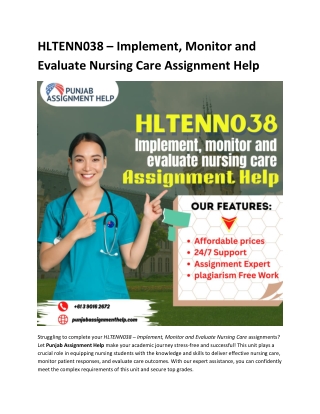 hltenn038 implement monitor and evaluate nursing