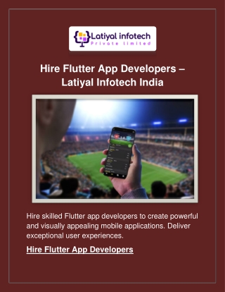 Hire Flutter App Developers – Latiyal Infotech India