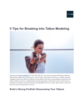 5 Tips for Breaking Into Tattoo Modeling-Studio1.us