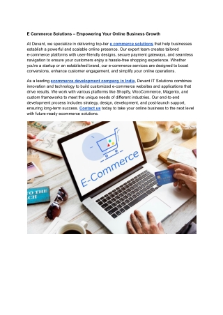E Commerce Solutions – Empowering Your Online Business Growth