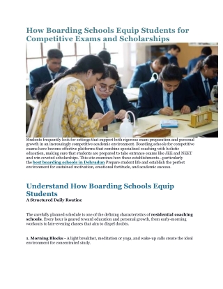 How Boarding Schools Equip Students for Competitive Exams and Scholarships