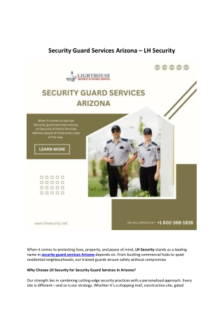 Security Guard Services Arizona – LH Security