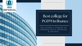 Building a Career in Investment Banking with Imperial B School