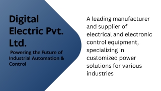 Digital Electric – Leading Manufacturer of Electrical Panels & Power Solutions