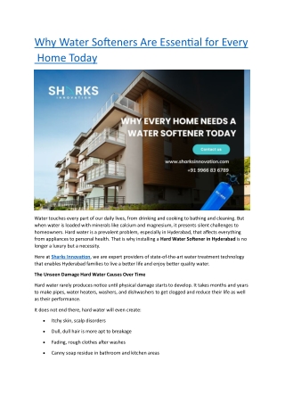 why water softeners are essential for every home today