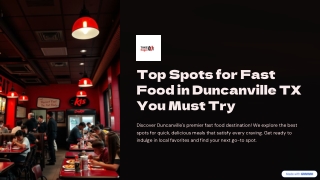 Top Spots for Fast Food in Duncanville TX You Must Try