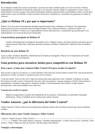 Guía práctica para encontrar nichos poco competitivos con Helium 10