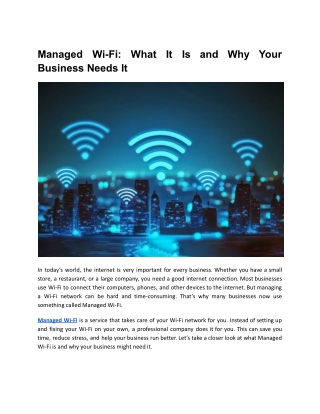 What Is Managed Wi-Fi? Business Benefits with Spectra