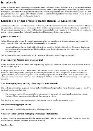 Lanzando tu primer producto usando Helium 10: Guía sencilla